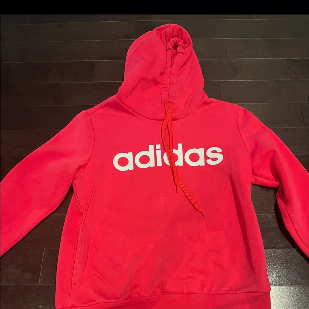 Adidas Vibrant Pink Hoodie with White Details